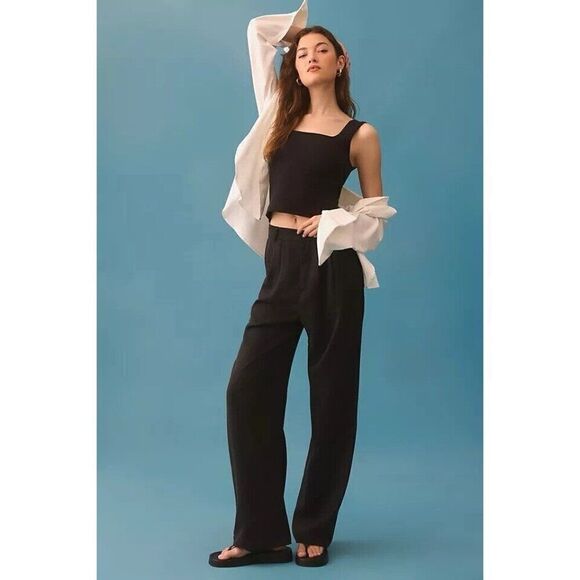 NWT REFORMATION Sz 4 MASON PANT BLACK - Picture 1 of 4